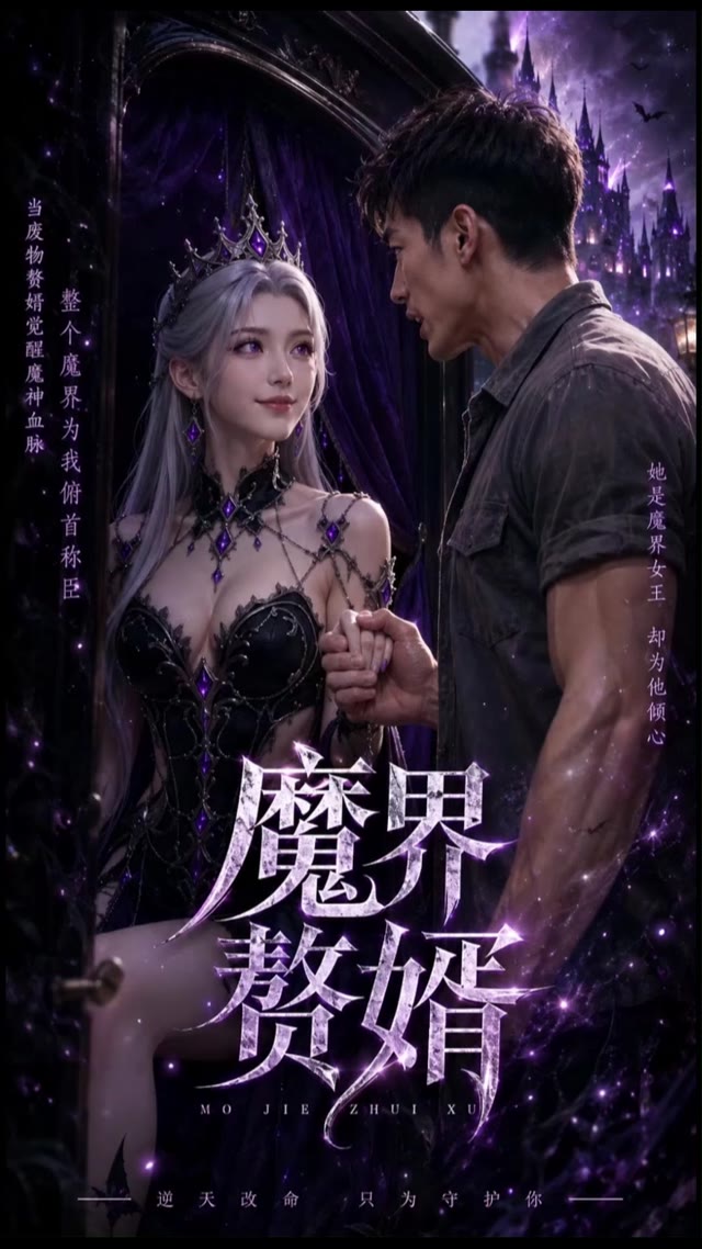 AI成人短剧魔界赘婿上线展现银发魔后尊严崩塌的肉欲瞬间