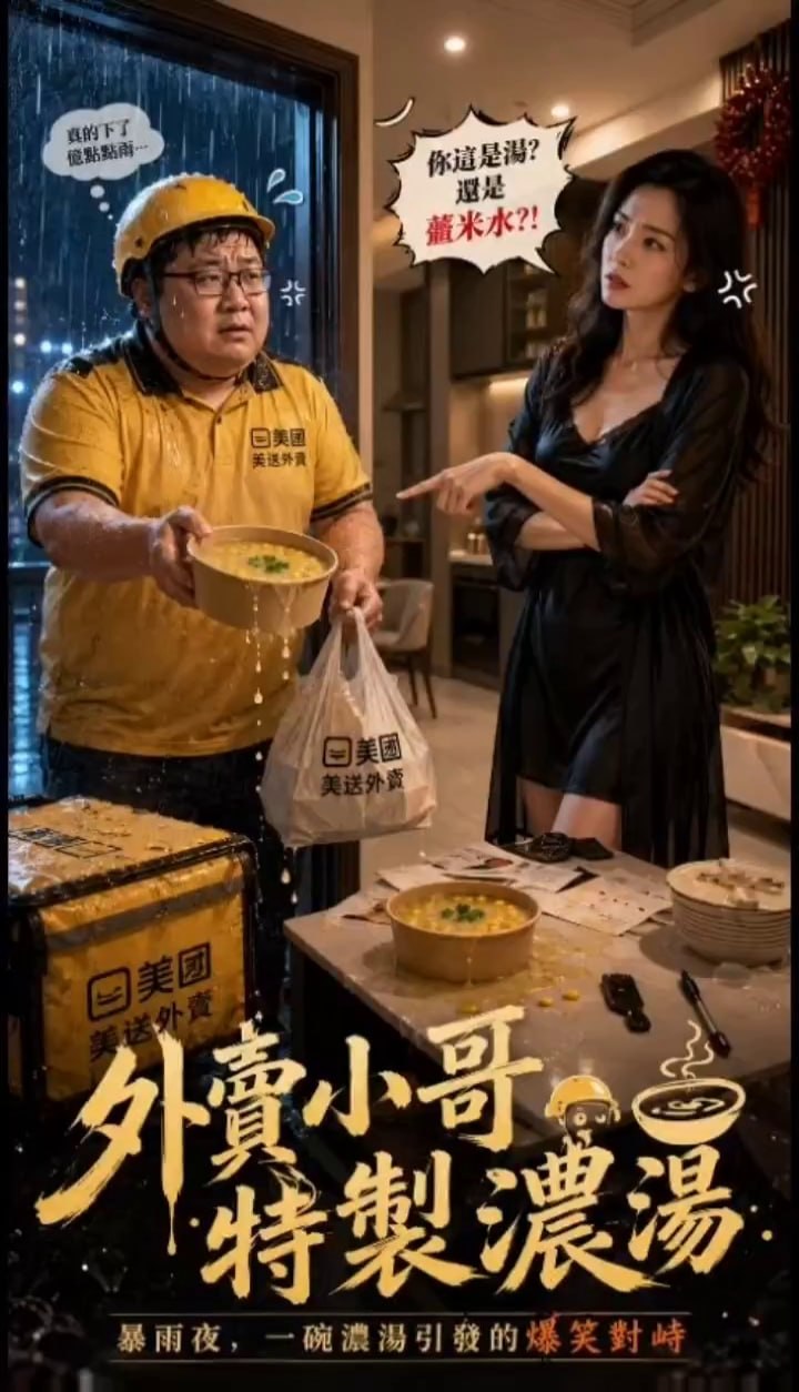 外卖小哥艳遇记AI成人短剧外卖员送餐迟到导致餐品受损遭美艳少妇刁难并引发深夜情欲纠缠