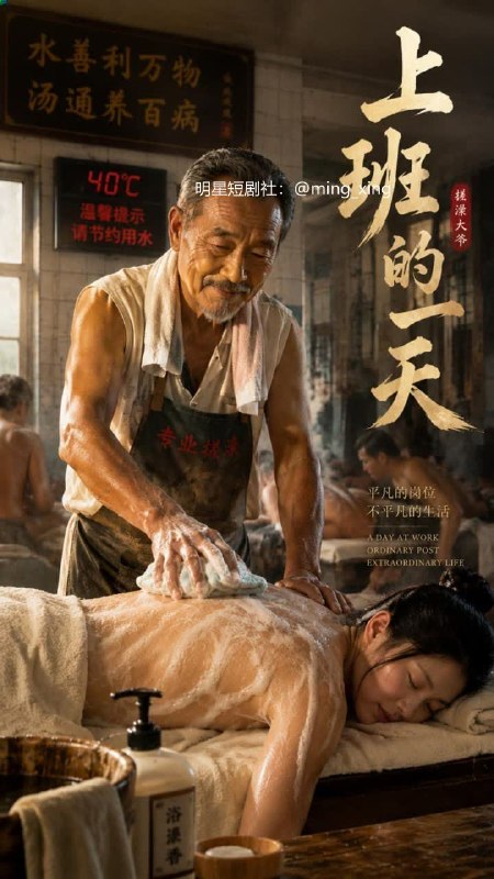 搓澡大爷 AI成人短剧 澡堂搓澡工与端庄少妇在水雾氤氲的浴室中发生不正当性关系