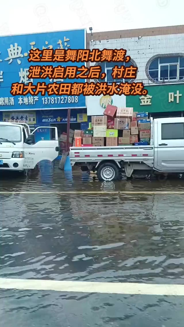 河南舞阳启用泥河洼滞洪区分洪以保下游安全导致大片农田被淹