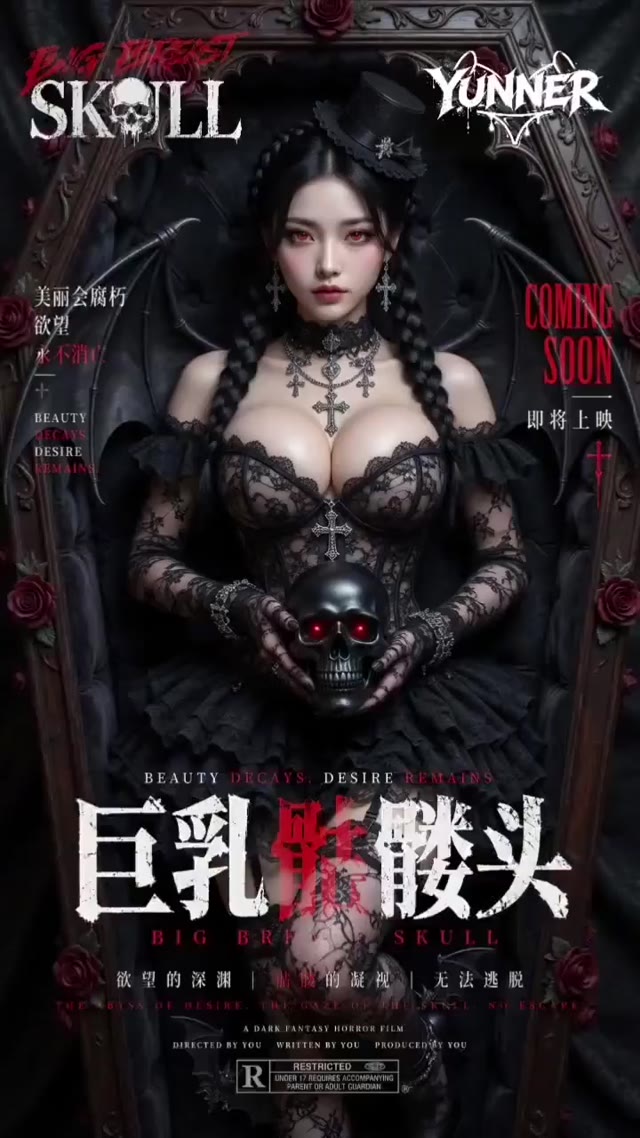 巨乳骷髅头 AI成人短剧 以骷髅头与巨乳反差视觉冲击感官