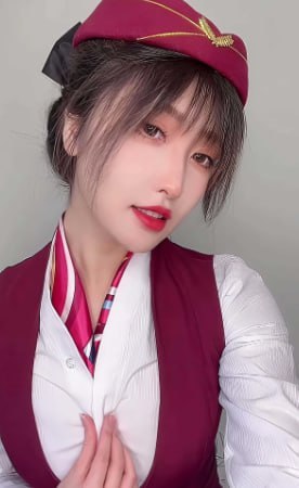网红MissWarmJ身着酒红空姐制服进行寸止调教表演引发感官冲击