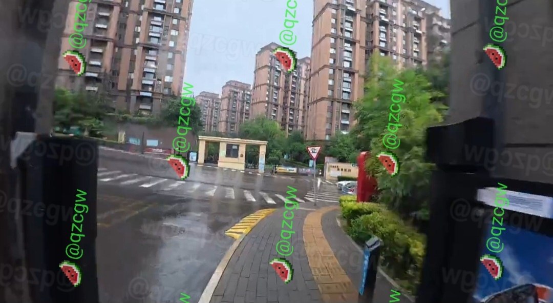 雨天斑马线发生车祸电动车骑手重摔在地并伴随剧烈抽搐