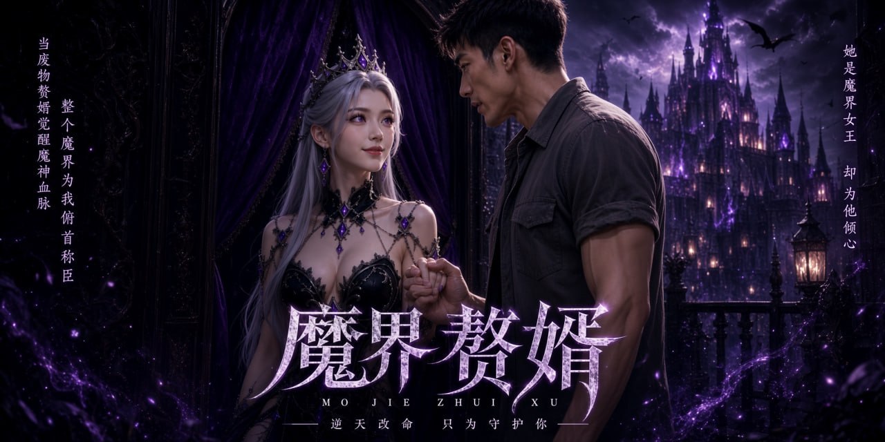 AI成人短剧魔界赘婿上线展现银发魔后尊严崩塌的肉欲瞬间