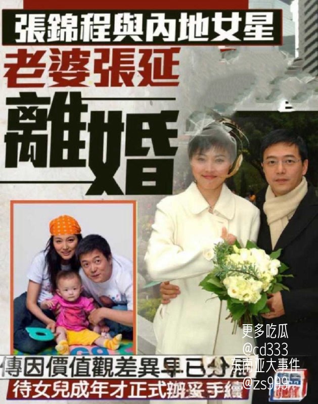 导演张锦程历经三次下跪求婚终成眷属却在女儿成年后与张延协议离婚