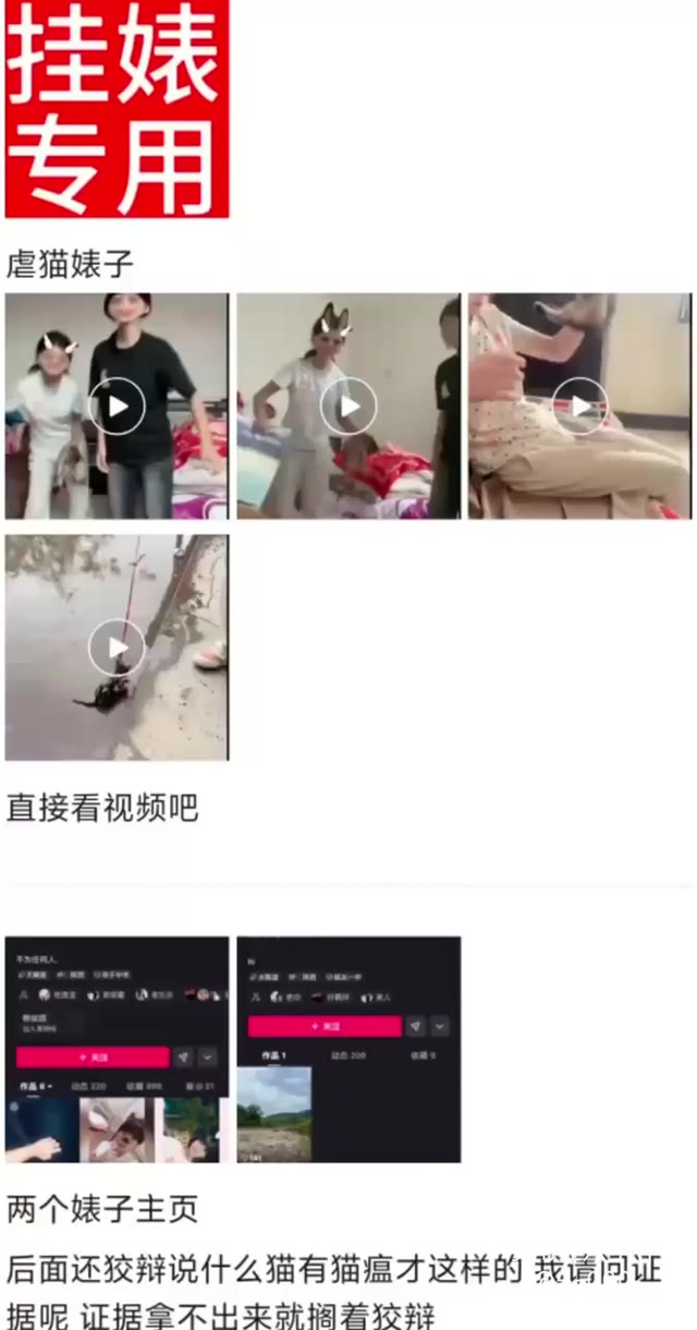 快手两名女子虐待猫咪引发众怒并辩称猫咪患有猫瘟