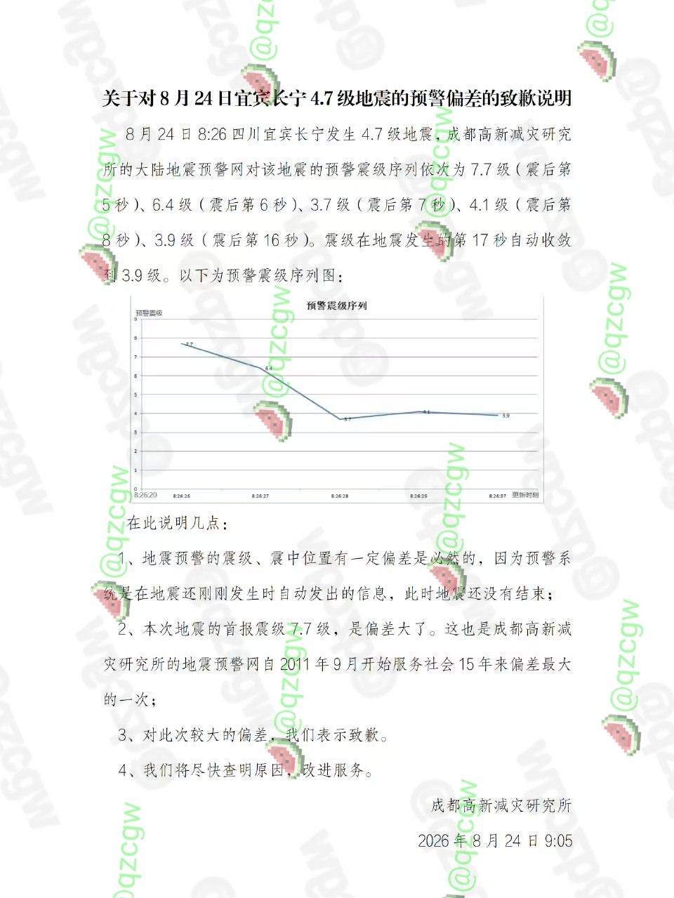 四川长宁发生4.7级地震却因冒名机构误报7.7级预警引发全国恐慌