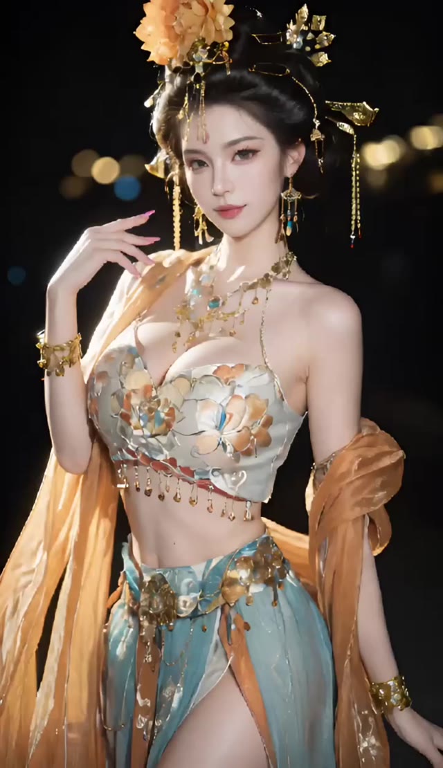 AI技术模拟异域舞娘表演引发感官冲击薄纱撕裂展现极品肉身