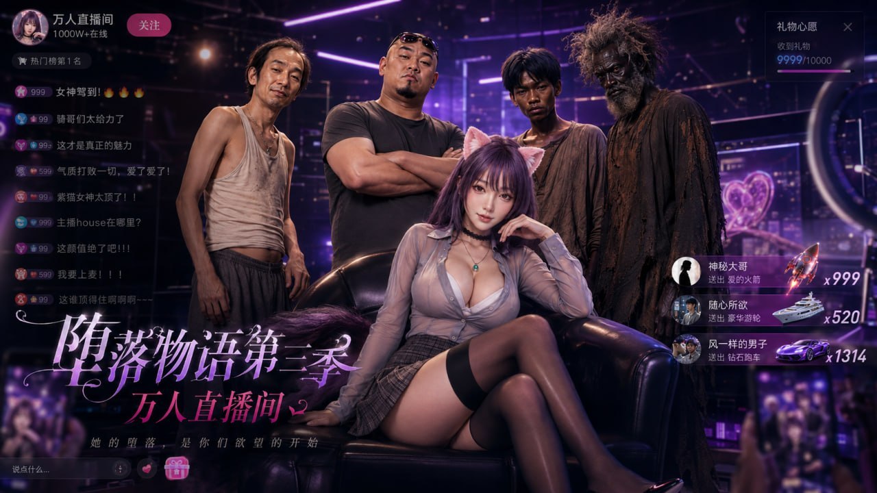 女大学生因网贷压力被迫开启万人直播间沦为肉欲工具的堕落过程